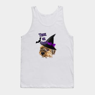 Cute Yorkshire Terrier Yorkie with Halloween Hat Tank Top